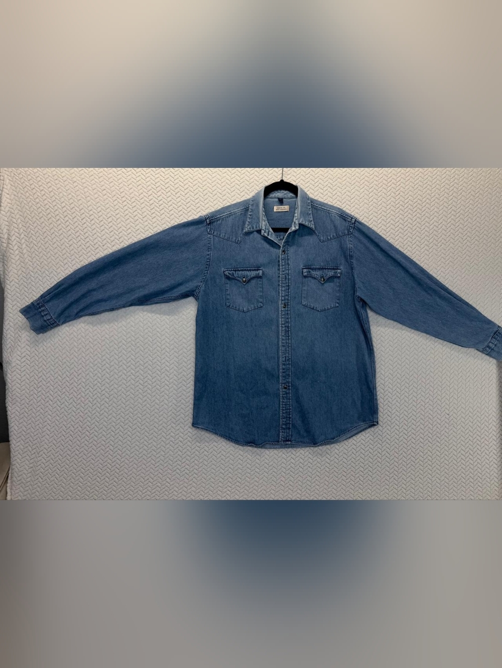 RARE Santa Fe Dry Goods Women Denim Western Shirt sz Large Made In HONG KONG EUC - Picture 5 of 14